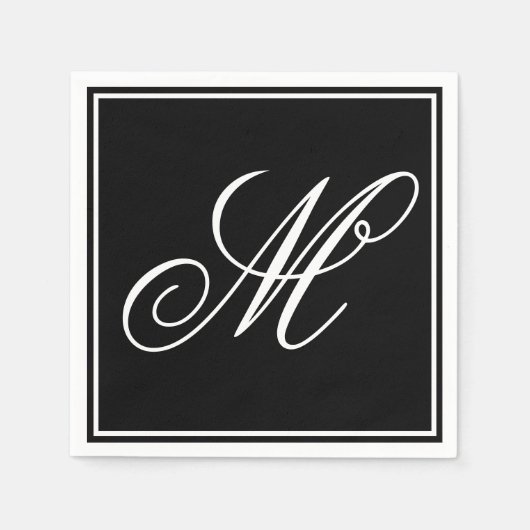 Elegant Monogram Initiaal Servet (Voorkant)