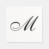 Elegant Monogram Initiaal Servet (Voorkant)
