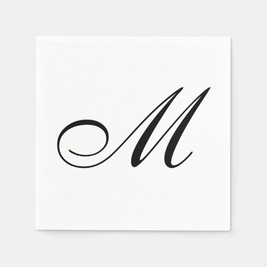 Elegant Monogram Initiaal Servet (Voorkant)