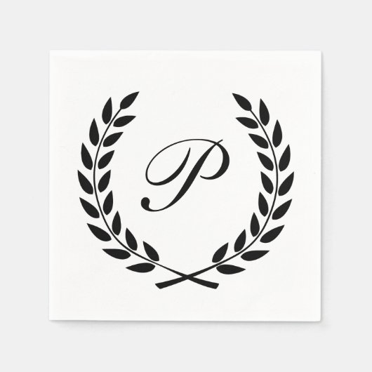 Elegant Monogram Initiaal Servet (Voorkant)
