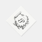 Elegant Monogram Initiaal Servet (Hoek)