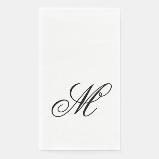 Elegant Monogram Initiaal Servet (Voorkant)