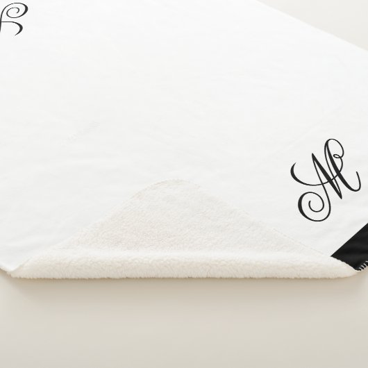 Elegant Monogram Initiaal Sherpa Deken (3/4)