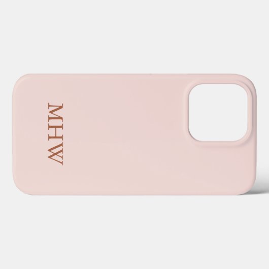Elegant monogram initiaal stijlvol chic blush roze Case-Mate iPhone case (Achterkant (horizontaal))