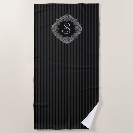 Elegant, Monogram Initiaal Strandlaken (Voorkant)