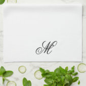 Elegant Monogram Initiaal Theedoek (Gevouwen)