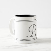 Elegant Monogram Initiaal White Striped