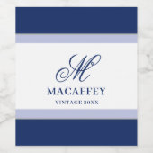 Elegant Monogram Initiaal Wijn Etiket (Enkel label)