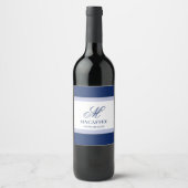 Elegant Monogram Initiaal Wijn Etiket (Voorkant)