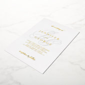 Elegant monogram initiaal wit trouwgoud folie uitnodiging (Gedraaid)