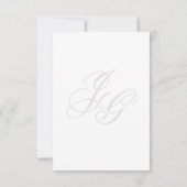 Elegant monogram initiaal zwart wit RSVP Kaart (Achterkant)