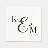 Elegant Monogram Initialen Ampersand Bruiloft Servet (Voorkant)