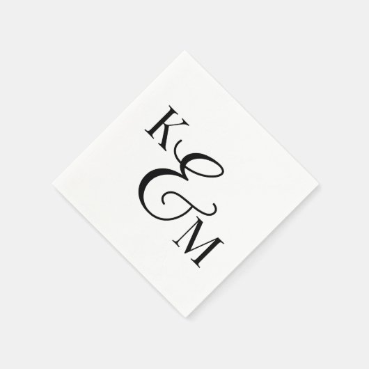 Elegant Monogram Initialen Ampersand Bruiloft Servet (Hoek)