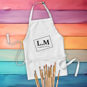 Elegant Monogram Initialen Classic Typo Naam Standaard Schort