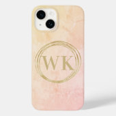 Elegant Monogram Initialen Gold Circles Case-Mate iPhone Case (Achterkant)