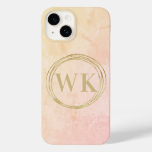 Elegant Monogram Initialen Gold Circles Case-Mate iPhone 14 Hoesje