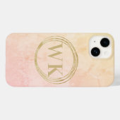 Elegant Monogram Initialen Gold Circles Case-Mate iPhone Case (Achterkant (horizontaal))