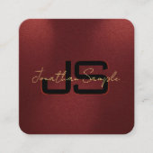 Elegant Monogram Initialen Gouden Kleur Tekst Vierkante Visitekaartje (Voorkant)