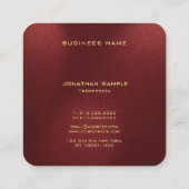 Elegant Monogram Initialen Gouden Kleur Tekst Vierkante Visitekaartje (Achterkant)