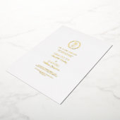 Elegant Monogram Initialen Ivory White Wedding Gol Folie Uitnodiging (Gedraaid)