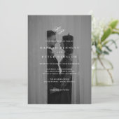 Elegant Monogram Initialen Minimale foto bruiloft Kaart (Staand voorkant)