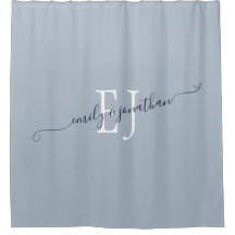 Elegant Monogram Initialen Names Dusty Blue