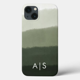 Elegant monogram Initialen Oerwoud Groen Ombre Case-Mate iPhone Case