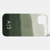 Elegant monogram Initialen Oerwoud Groen Ombre Case-Mate iPhone Case (Achterkant (horizontaal))