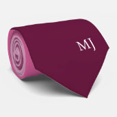 ELEGANT MONOGRAM INITIALEN ROZE KLEUR STRIPE LIJNE STROPDAS (Opgerold)