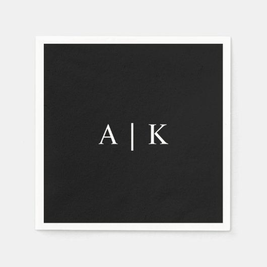 Elegant Monogram Initialen Servet  (Voorkant)