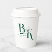 Elegant Monogram Initialen Trouwdouche Party Papieren Bekers (Voorkant)