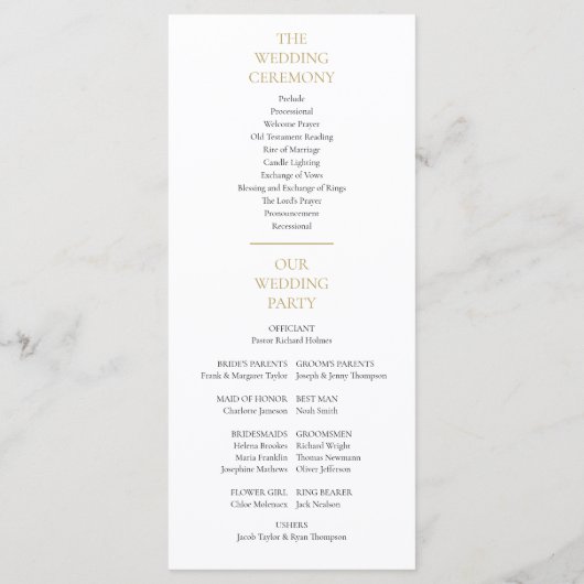 Elegant Monogram Initialen Wedding Programmakaart (Achterkant)