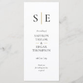 Elegant Monogram Initialen Wedding Programmakaart (Voorkant)