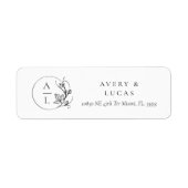 Elegant Monogram Initialen Wedding Return label (Voorkant)