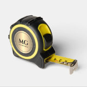 Elegant Monogram Initialen Zwart Goud Rolmaat (Hoek)
