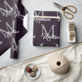 Elegant monogram inpakpapier – gepersonaliseerd