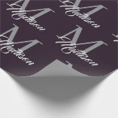 Elegant monogram inpakpapier – gepersonaliseerd (Hoek)