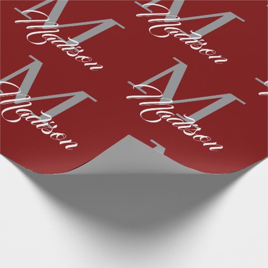 Elegant monogram inpakpapier – gepersonaliseerd (Hoek)