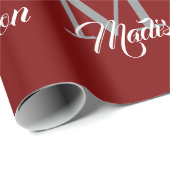 Elegant monogram inpakpapier – gepersonaliseerd (Rol Hoek)