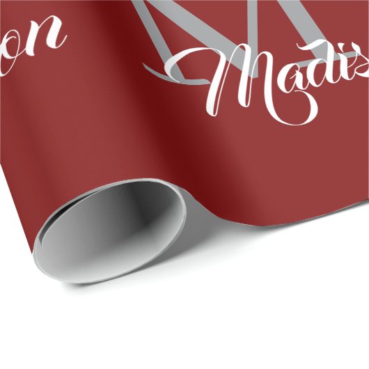 Elegant monogram inpakpapier – gepersonaliseerd (Rol Hoek)