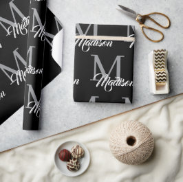 Elegant monogram inpakpapier – gepersonaliseerd
