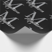 Elegant monogram inpakpapier – gepersonaliseerd (Hoek)