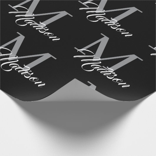 Elegant monogram inpakpapier – gepersonaliseerd (Hoek)