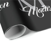 Elegant monogram inpakpapier – gepersonaliseerd (Rol Hoek)