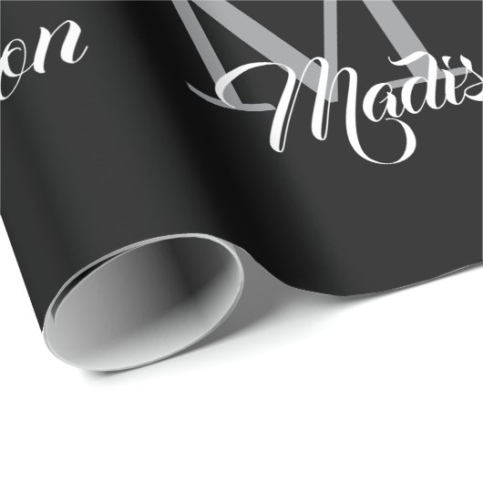 Elegant monogram inpakpapier – gepersonaliseerd (Rol Hoek)