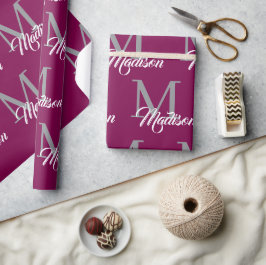 Elegant monogram inpakpapier – gepersonaliseerd