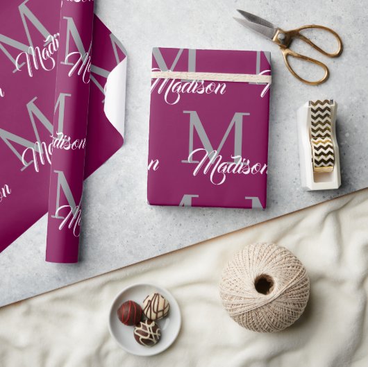 Elegant monogram inpakpapier – gepersonaliseerd (Crafts)