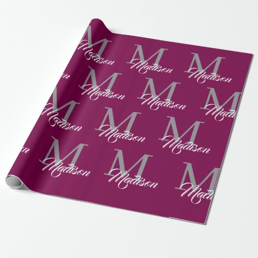 Elegant monogram inpakpapier – gepersonaliseerd (Uitgerold)