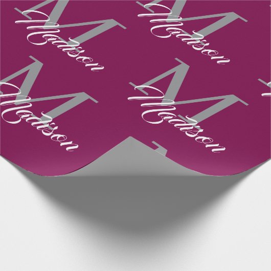 Elegant monogram inpakpapier – gepersonaliseerd (Hoek)