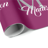 Elegant monogram inpakpapier – gepersonaliseerd (Rol Hoek)